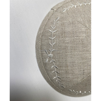 Creencia Logotipo personalizado Kipá judía Boda Lino Kippot Yarmulke Kipa judía