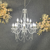 Nouveaux accessoires de mariage en fer forgé, lustres en cristal de style européen, décorations de scène de cérémonie de mariage, lampes de plafond en acrylique