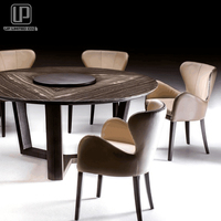 Ensemble de meubles de salle à manger en cuir et table simple italienne, de haute qualité et moderne