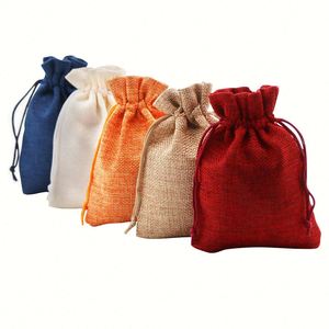 Sacs en toile de jute naturelle recyclables et petits avec cordon de serrage pour le stockage de grains de café, de thé et d'épices, cadeaux de mariage - Product Image 6