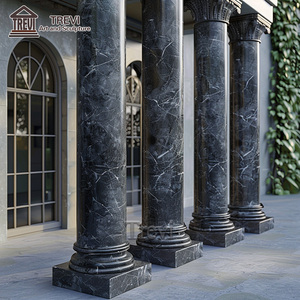Columna de <span class=keywords><strong>arquitectura</strong></span> Pilar <span class=keywords><strong>romano</strong></span> de piedra de mármol negro natural para casa - Product Image 4