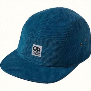 Casquette de camping en velours côtelé 5 panneaux personnalisée de haute qualité avec broderie 3D, casquette de camping à visière plate tendance pour sports de plein air, Gorras - Product Image 1