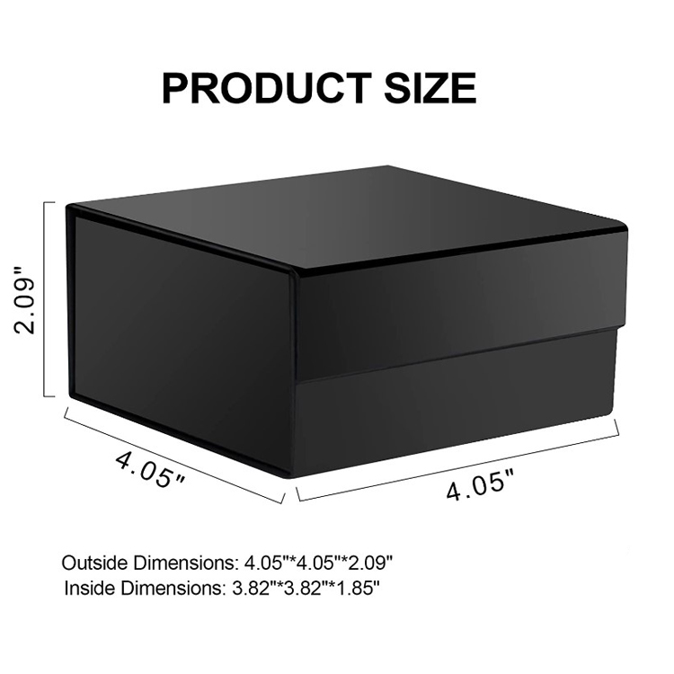 Small Magnetic Collapsible Box Rigid Gift Matt-Black-Cardboard-Box-Wholesale