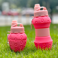 OUYADA Bouteilles d'eau pliables en silicone de qualité alimentaire personnalisées Bouteille d'eau en silicone pour le sport, étanche et sportive