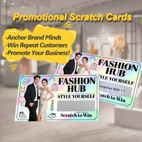 Carte-cadeau promotionnelle pour magasin de vêtements, carte de remerciement, cartes à gratter personnalisées avec logo et impression numérique