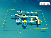 Jeu de parc aquatique flottant gonflable Parcours d'obstacles gonflable Île d'aventure Parc d'équipement de loisirs aquatique gonflable sur la mer