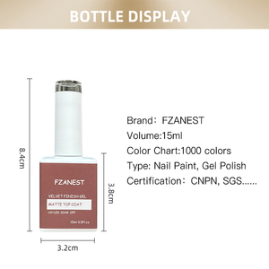 FZANEST - Capa Superior de <span class=keywords><strong>Gel</strong></span> UV de 15 ml, Calidad Profesional, Acabado Mate - Product Image 3