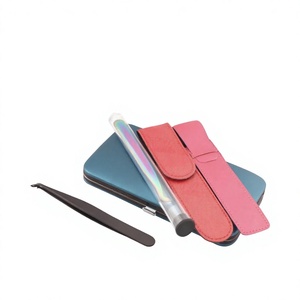 Ensemble de pinces à cils et à sourcils 5 pièces en acier inoxydable japonais, pointe courbée lisse, marque OEM, antimagnétique, durable, 10 mm - Product Image 3