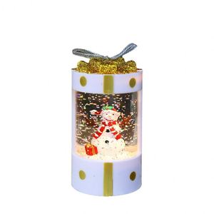 Christmas Gift <b>Box</b> <b>LED</b> <b>Light</b> up Plastic Small Wind <b>Lights</b> Music <b>Box</b> with Battery Powered Luminous Christmas Scene Arrangement - Product Image 6
