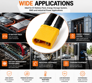 Harnais de câblage de batterie personnalisé, câble de connexion de batterie, câble d'alimentation pour pack de batterie de véhicule électrique, système de stockage d'énergie - Product Image 2