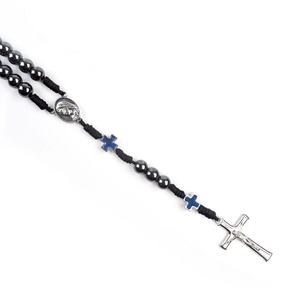 Rosario católico hematita sostiene una <span class=keywords><strong>cruz</strong></span> <span class=keywords><strong>de</strong></span> cuentas <span class=keywords><strong>de</strong></span> oración para Jesús Día <span class=keywords><strong>de</strong></span> Pascua Regalos <span class=keywords><strong>de</strong></span> la iglesia cristiana - Product Image 4