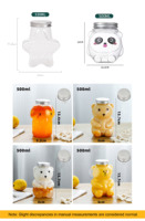 Groothandel Wegwerp 250ml 350ml 500ml PET Kartonnen Fles Boba Thee Verpakking Schattige Hondvormige PET Plastic Fles Met Schroefdop