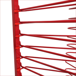 분리형 디자인의 20단 선반 파우더 코팅 블랙 메탈 아트워크 보관 랙 카트, 아트 건조 디스플레이 스탠드 및 바퀴 포함 - Product Image 3