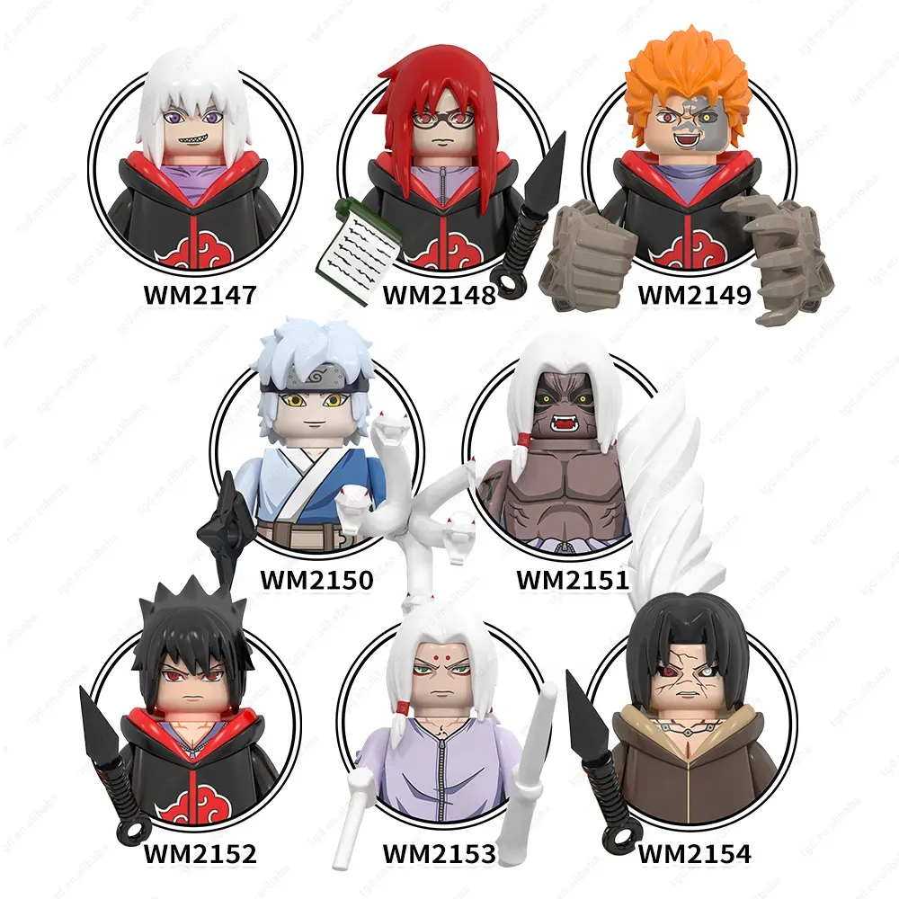 WM6113アニメフィギュア痛みのナルトーミツキジュウゴウチハサスケjuguetes de narutoesミニおもちゃビルディングブロックセットWMブロック