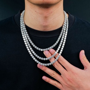 Xingyue 6mm Men <b>Women</b> Jewelry 925 <b>Sterling</b> <b>Silver</b> Gra Vvs Diamond Mossanite Moissanite Tennis Necklace <b>Chain</b> with Certificate - Product Image 3