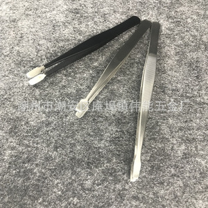 แหนบสแตนเลส, แหนบปลายแบนแข็ง, 34A-SA, ปลายแบน, หัวกลม, แหนบสีดำ - Product Image 2