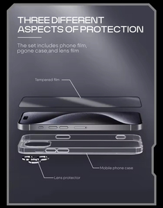 Funda de Vidrio AGC Japonés 3 en 1 con Protección Total y Dureza 9H para 17/16/15/14/13/<span class=keywords><strong>12</strong></span>/11 Pro, Antihuellas y Antiaceite - Product Image 3