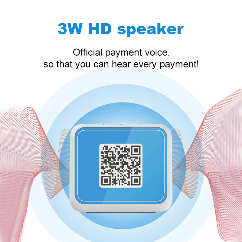 HEMIPAY 4G WIFI système de paiement POS statique QR Code haut-parleur en nuage avec imprimante thermique et haut-parleur nouvelles solutions de paiement POS