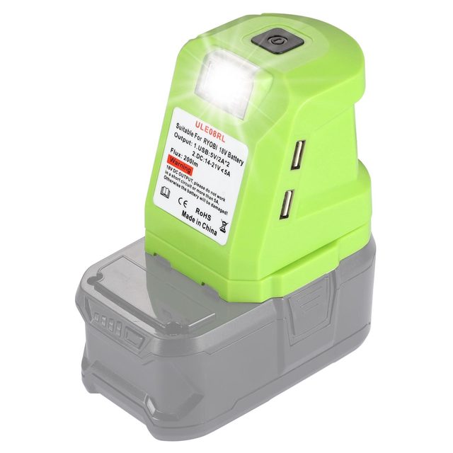 DC14.4-18V/5A DIY Battery Adapter for Ryobi One+ 18V Li-ion Battery P743 PSK005 PBP2003 P107 Dual USB LED Light Power Tools Part