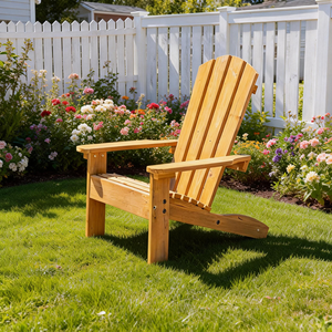Adirondack <b>Chair</b> - Honey Luxury Grade Solid Wood Adirondack <b>Chair</b> - Weatherproof <b>Outdoor</b> <b>Lounge</b> <b>Chair</b> for Poolside & Backyard - Product Image 3