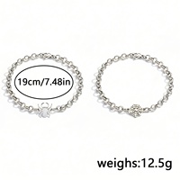 Ensemble de bracelets personnalisés en acier inoxydable motif toile d'araignée, style punk gothique, chaîne à maillons assortie, vente en gros