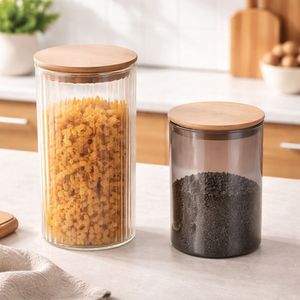 Barattolo in Vetro Borosilicato da 1,5L con Coperchio in Bambù - Product Image 3
