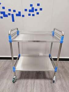 हॉट सेलिंग नवीनतम डिजाइन रोलिंग पशु चिकित्सा अस्पताल उपयोगिता कार्ट स्टेनलेस स्टील मेडिकल ट्रॉली - Product Image 3
