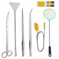Pince à épiler transfrontalière Mengqule en acier inoxydable écologique, grande, droite et courbée, outil de taille, accessoires pour aquarium de sable, garantie 1 an