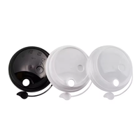 Tapas de Plástico Desechables de 90 mm de Grosor para Vasos - Tapas Selladas con Acabado Mate, Aptas para Vasos de Té con Leche