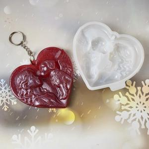 Stampo in silicone <span class=keywords><strong>per</strong></span> decorazioni con ciondolo a forma di bambina e cane angelo M60717, stampo in gesso CE. - Product Image 1