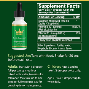 Zeolite Detox en Gotas Líquidas para Niños y Adultos, con Clinoptilolita, Vitaminas B12 y D Puras, Fórmula Vegana, Gran Venta - Product Image 2