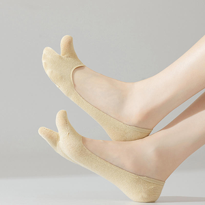 Chaussettes <span class=keywords><strong>Tabi</strong></span> en Mélange de Coton pour Femmes, Ultra-Basses, Invisibles, à Deux Doigts, Écologiques, Marque Privée OEM - Product Image 2