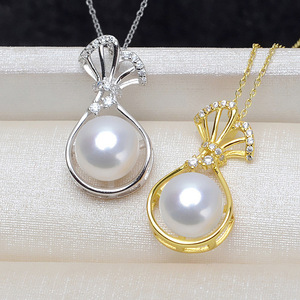 Collana con Ciondolo Lucky Bag per Donne, Perle Imitate Stile Pavé, Gioielli alla Moda per Uso Quotidiano - Product Image 2