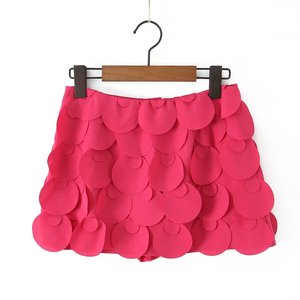 PB & ZA donna 2025 autunno nuova moda Chic pezzo rotondo Mini Culottes gonne Vintage vita alta donna Skorts Mujer - Product Image 6