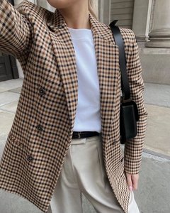 Giacca da donna nuova Plaid <span class=keywords><strong>doppiopetto</strong></span> donna autunno Top 5 colori - Product Image 2
