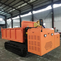 Mini-dumper chenillé 6T haute capacité avec pare-soleil, puissant, pour le chargement et le transport sur chantier