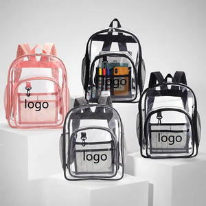 Sacs d'école personnalisés, sac à dos de voyage rose mignon, sac à dos transparent en PVC, sacs à dos pour étudiants, garçons et filles - Product Image 1
