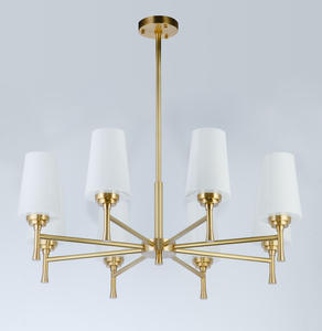 Lampe en verre de cuivre de style moderne, lustre d'hôtel de villa de maison de chine, usine de fabrication avec éclairage en laiton de prix direct - Product Image 6