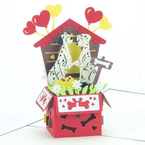 Paar Liebe Dalmatiner in einer Box 3D Pop Up Card Vietnam esische Grußkarten