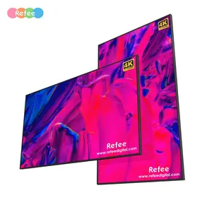 Refee 4K QLED एंड्रॉयड डिजिटल एलसीडी स्क्रीन वीडियो दीवार प्रदर्शन विज्ञापन के लिए डिजाइन साइनेज प्रदर्शित करता है