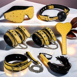 مجموعة ألعاب جنسية من الجلد <span class=keywords><strong>BDSM</strong></span> مكونة من 7 قطع ، ألعاب لعب الأدوار SM ، حزام الأصفاد ، تقييد القيود ، عبودية ، معدات للبالغين-لعبة جنسية <span class=keywords><strong>BDSM</strong></span>