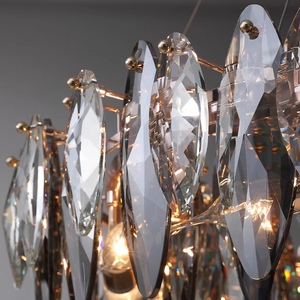 Thanh Lịch Màu Đen Đèn Chùm Pha Lê Sang Trọng Vàng Ánh Sáng Mặt Dây Chuyền Deco Đèn Trần Cho Phòng Khách Phòng Ngủ Bàn Ăn Tối Glowix - Product Image 5