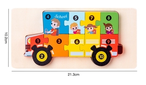 Jouet d'animaux Montessori coloré pour tout-petits, idéal pour les garçons et les filles, puzzle en bois de dessin animé - Product Image 6