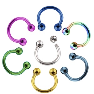 Boucles d'oreilles pour femmes, Piercing corporel, bijoux, boucles d'oreilles, os, lèvres, U fer à cheval, <span class=keywords><strong>squelette</strong></span>, boucle populaire, titane CBR métal coréen - Product Image 1
