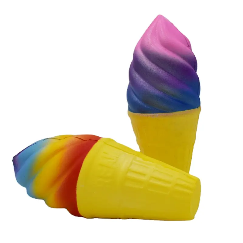 Party Favors Stress Relief Kids Toys PU Foam Scented Rainbow Cake Ice Cream Cone Squishies