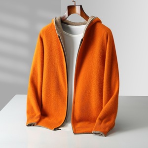 Sudadera con Capucha y Cremallera para Hombre, de Lana/Cachemira, Tejida, Informal, para Otoño e Invierno, Talla Grande, Manga Larga, Puede Usarse de Diferentes Formas - Product Image 1