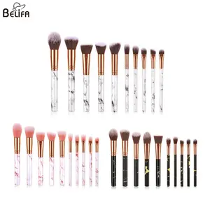 Belifa Nuovo Stile caldo di vendita 10 pezzi di Marmo Modello Viso Spazzola di Trucco Blush spazzole spazzola dell'ombra di occhio make-up strumenti