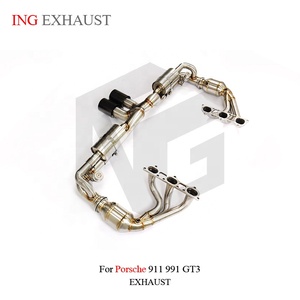 ING SUS304 Colector de escape de longitud igual + Tubo en X para <span class=keywords><strong>Porsche</strong></span> 991 GT3 3.8L/4.0L 2013-2019 |   Sistema Valvetronic Completo - Product Image 3