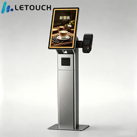 Kiosque de point de vente tactile sur pied de 21,5 pouces avec lecteur de codes-barres SDK, paiement en libre-service par NFC/codes QR pour restaurant en intérieur