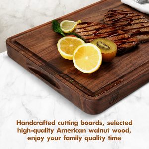 Factory <strong>Sale</strong> Black Walnut <strong>Wood</strong> Cutting <strong>Boards</strong> <strong>for</strong> Kitchen, Reversible Wooden Chopping <strong>Board</strong> With Juice Grooves 17''x 11'' - Product Image 4